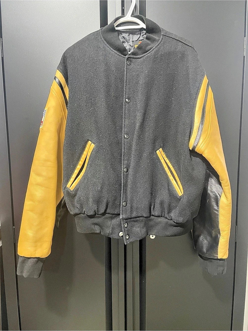 G.A.M.E. Sportswear, Ltd. NFL on FOX Varsity Jacket Black Yellow